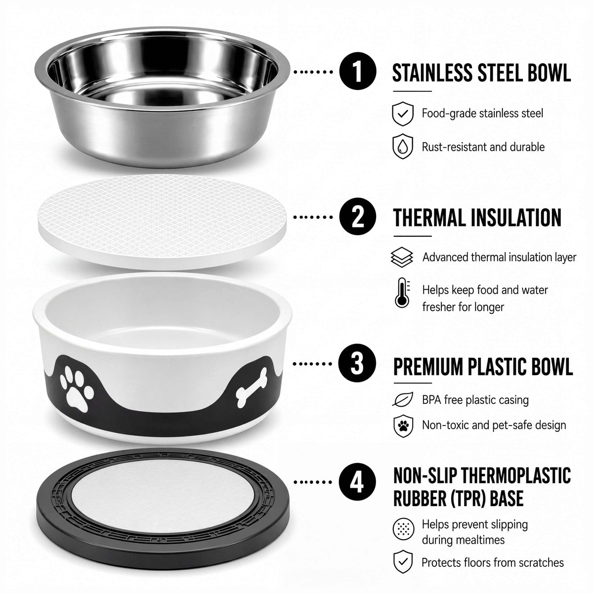 ThermaCool Dog Bowl - Espresso