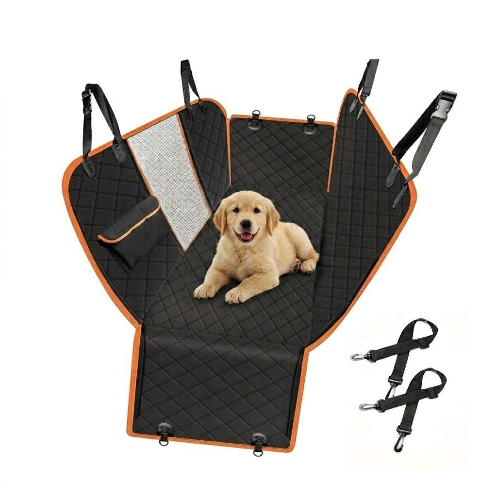 Waterproof Dog Car Seat Cover Hammock Black Nylon