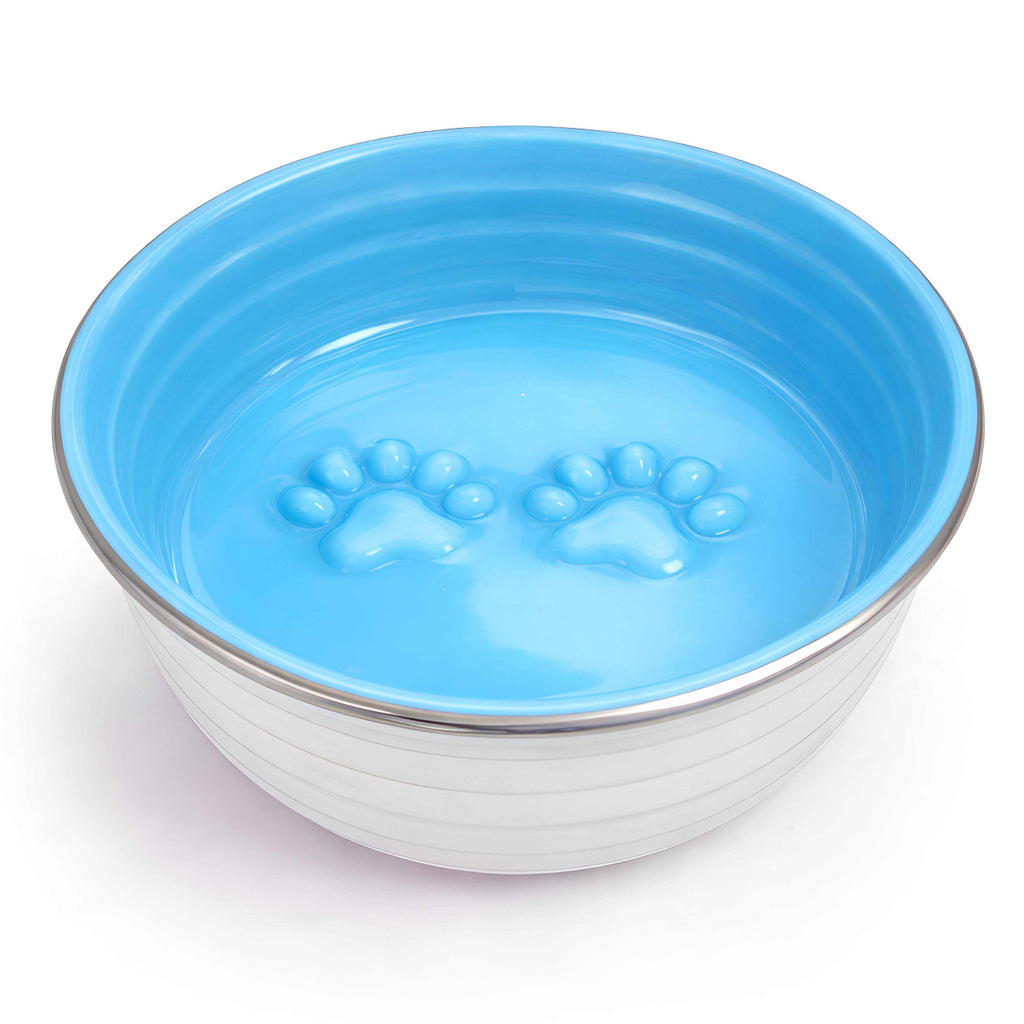 The Poppy Collection Dog Bowl - Blue