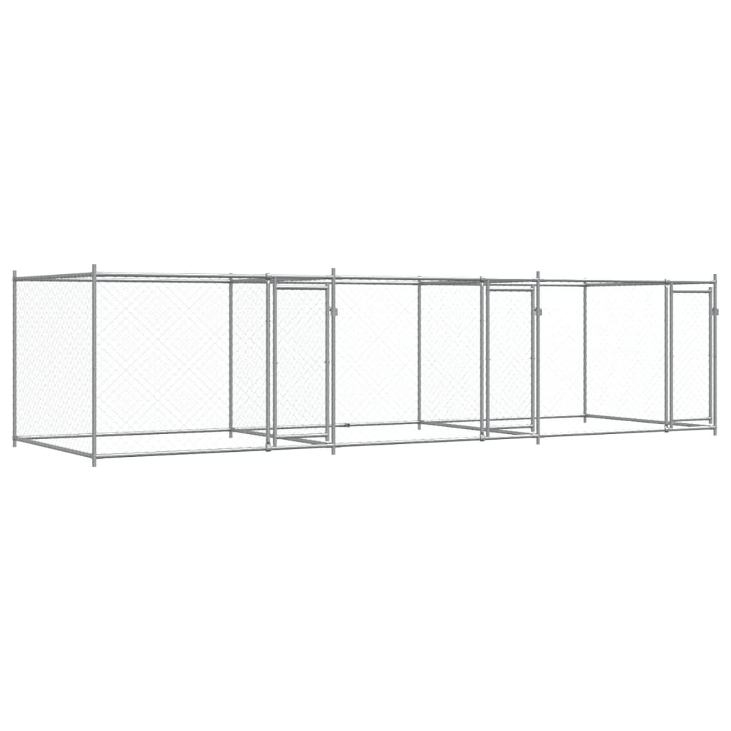 NNEVL Dog Cage with Doors Grey 6x2x1.5 m Galvanised Steel