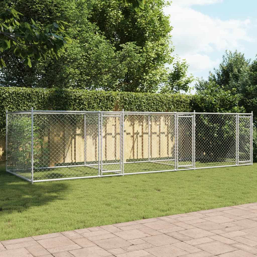 NNEVL Dog Cage with Doors Grey 6x2x1.5 m Galvanised Steel