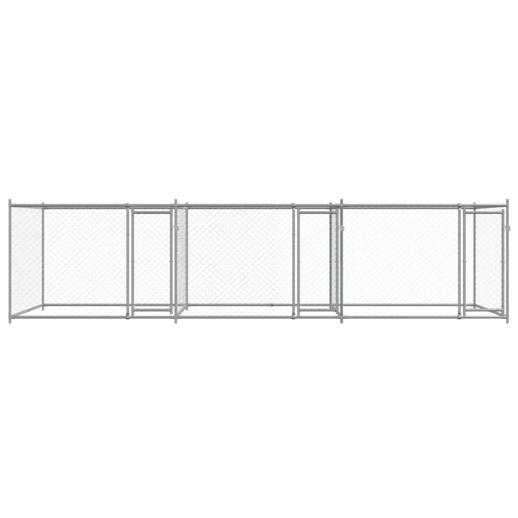 NNEVL Dog Cage with Doors Grey 6x2x1.5 m Galvanised Steel