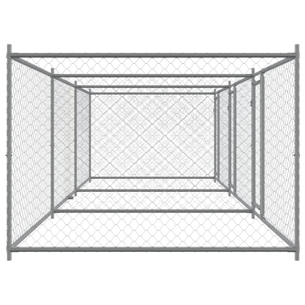 NNEVL Dog Cage with Doors Grey 6x2x1.5 m Galvanised Steel