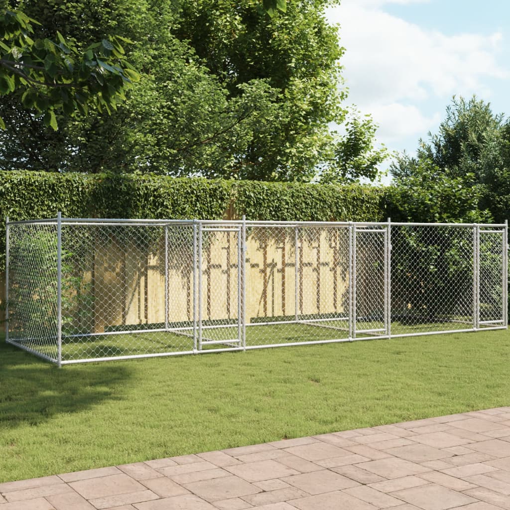 NNEVL Dog Cage with Doors Grey 6x2x1.5 m Galvanised Steel
