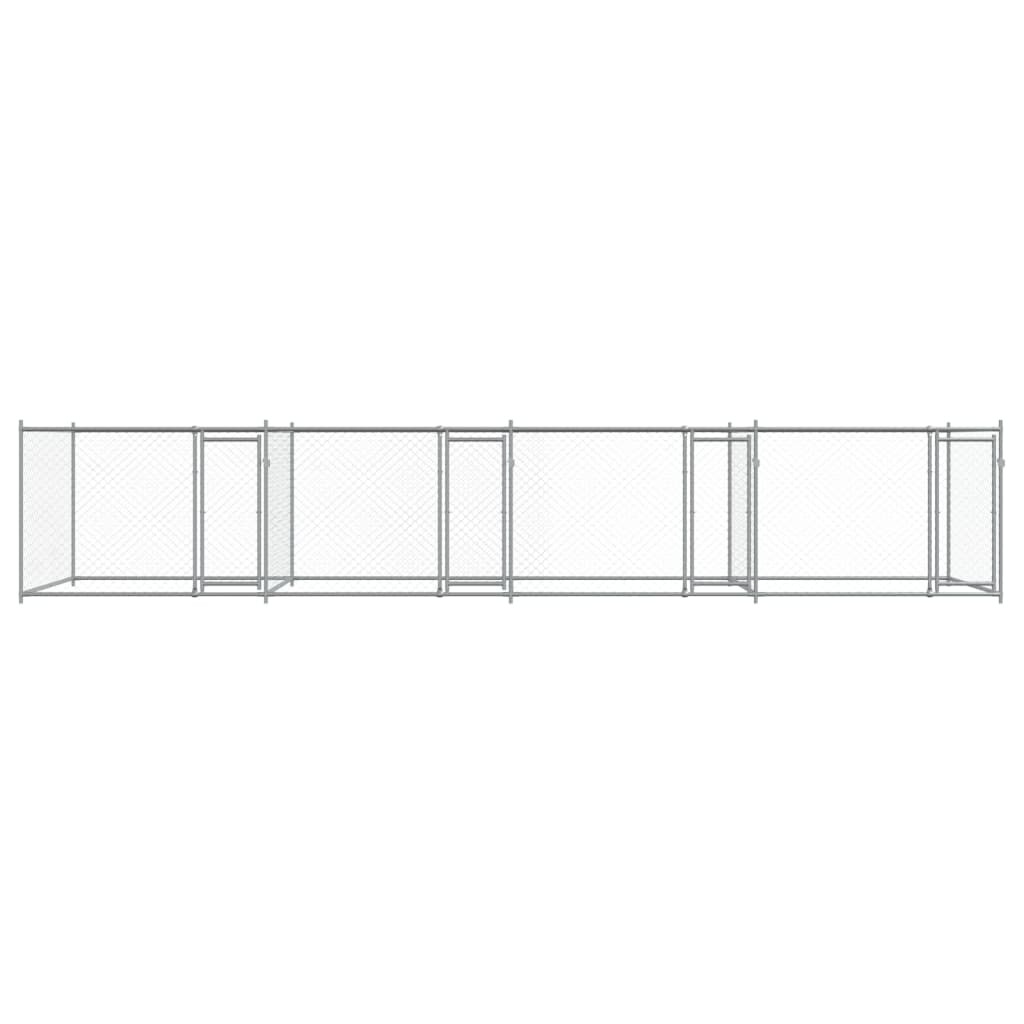 NNEVL Dog Cage with Doors Grey 8x2x1.5 m Galvanised Steel