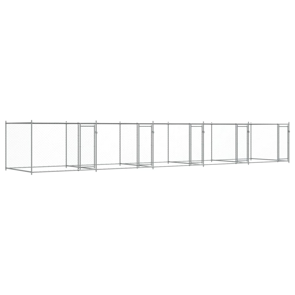 NNEVL Dog Cage with Doors Grey 10x2x1.5 m Galvanised Steel