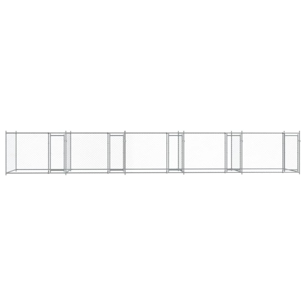 NNEVL Dog Cage with Doors Grey 10x2x1.5 m Galvanised Steel