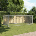 NNEVL Dog Cage with Door Grey 4x2x1.5 m Galvanised Steel