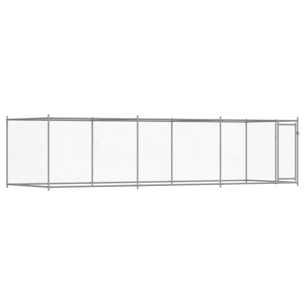 NNEVL Dog Cage with Door Grey 6x2x1.5 m Galvanised Steel
