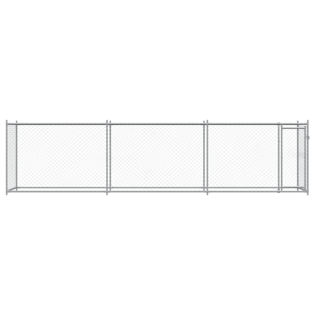 NNEVL Dog Cage with Door Grey 6x2x1.5 m Galvanised Steel
