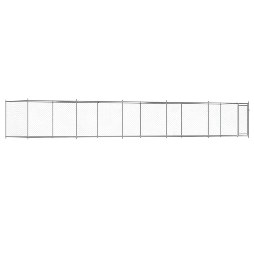NNEVL Dog Cage with Door Grey 10x2x1.5 m Galvanised Steel
