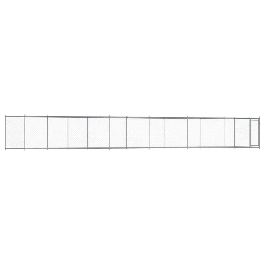 NNEVL Dog Cage with Door Grey 12x2x1.5 m Galvanised Steel