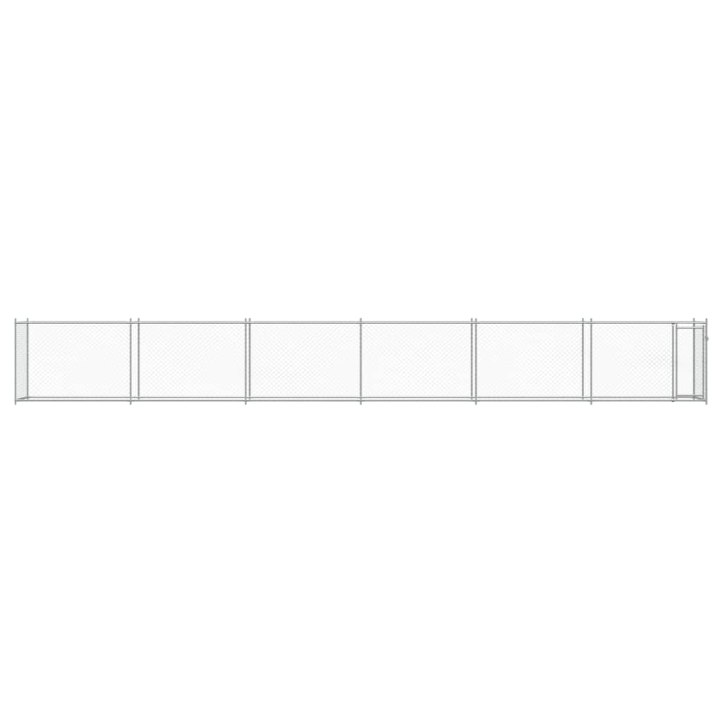 NNEVL Dog Cage with Door Grey 12x2x1.5 m Galvanised Steel