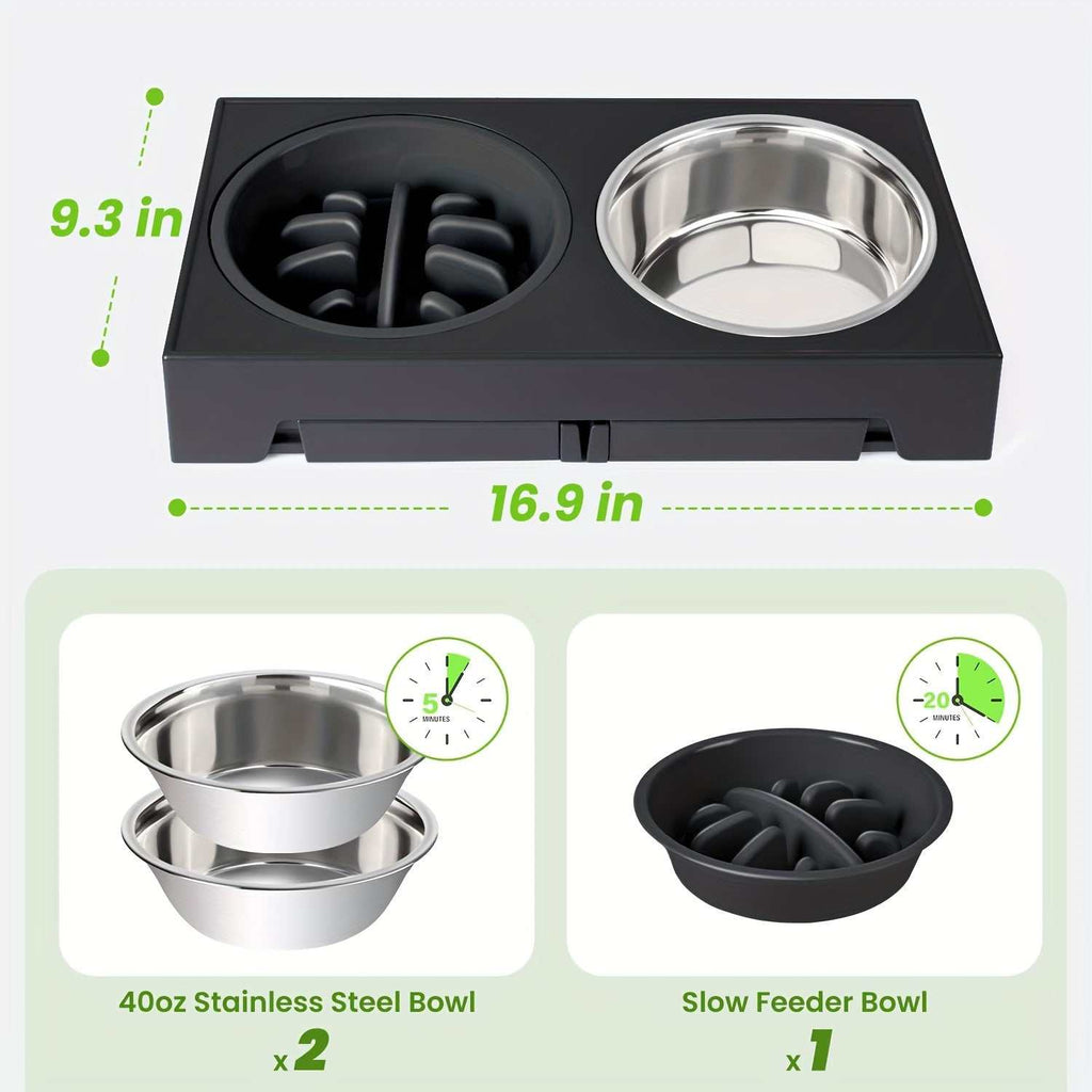 Dog Bowl Stand with 3 Bowls