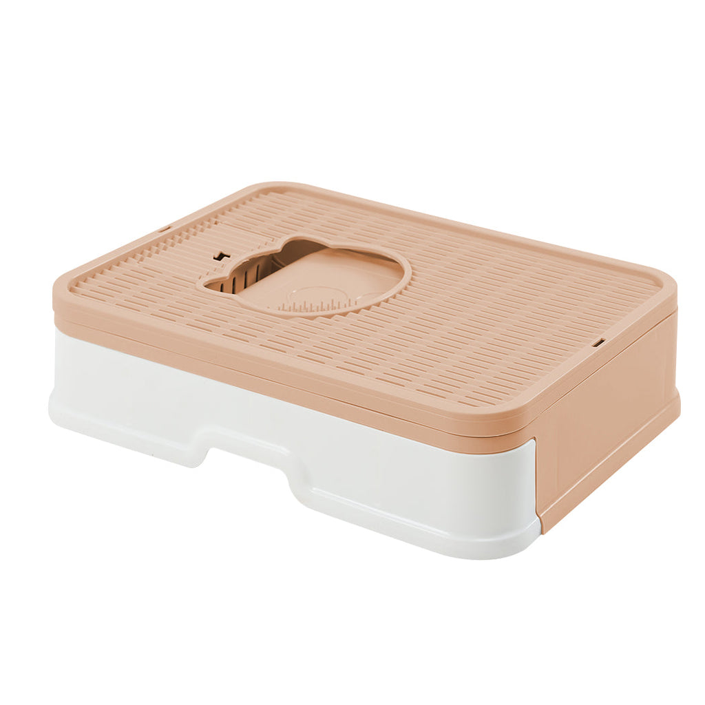 NNEIDS PaWz Foldable Cat Litter Box Tray Enclosed Pink
