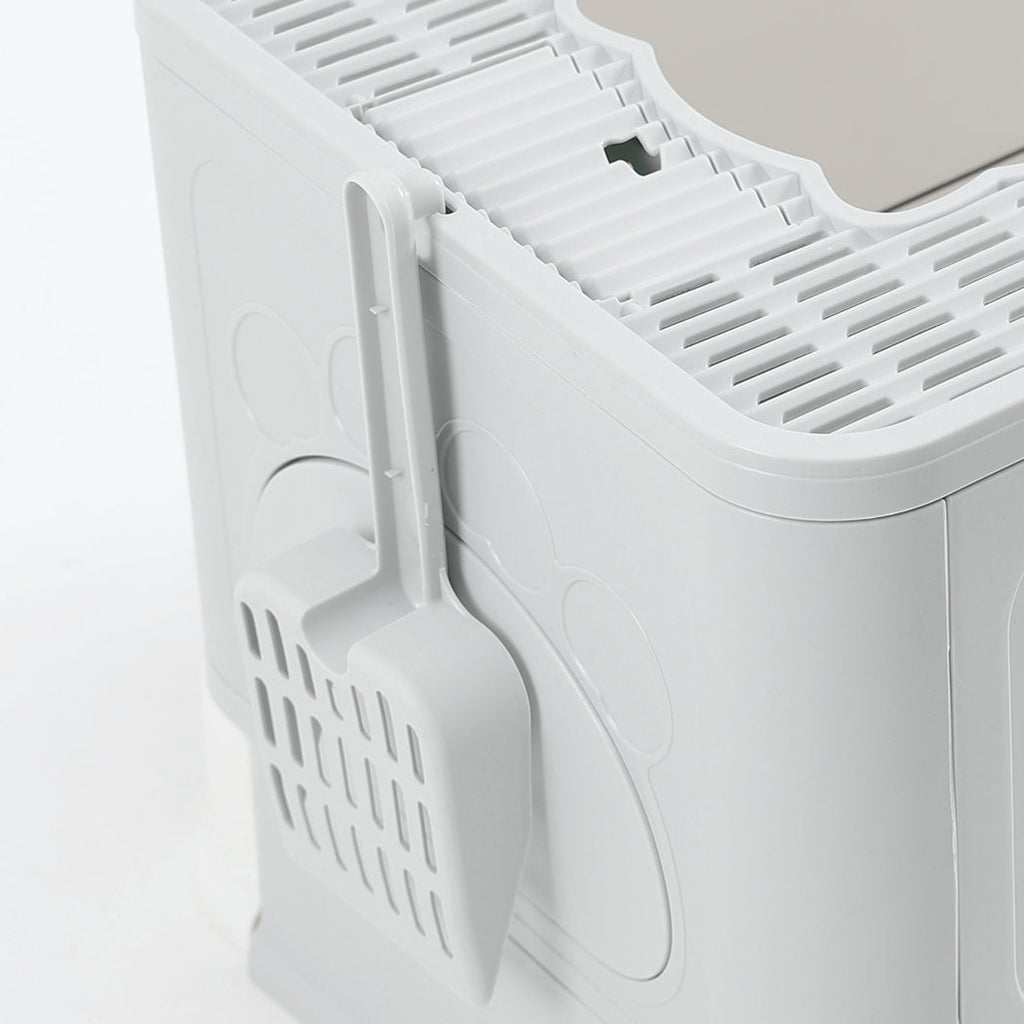NNEIDS PaWz Foldable Cat Litter Box Tray Enclosed Grey