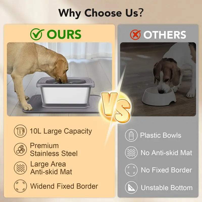 Dog Stainless Steel Water Bowl with Mat